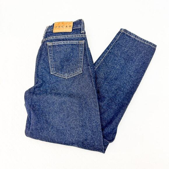 Oscar de la Renta Dark Wash Denim Straight High Rise Leg Jeans P60399P Size 8 - Picture 9 of 9